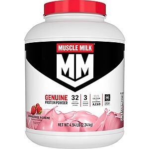 [Prime] 4.94-Pound Muscle Milk Genuine Protein Powder (Strawberries 'N Crème) $35.12 w/ S&S + Free Shipping